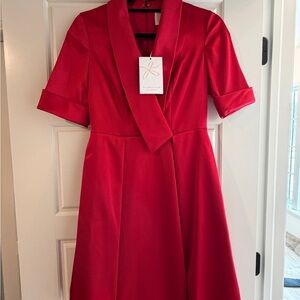 Gal Meets Glam Vibrant Red Midi Dress